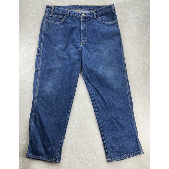 Steelguard Westex Indura Cat‎ 2 FR Jeans 42x32 Dark Denim Carpenter Distressed - Picture 1 of 16